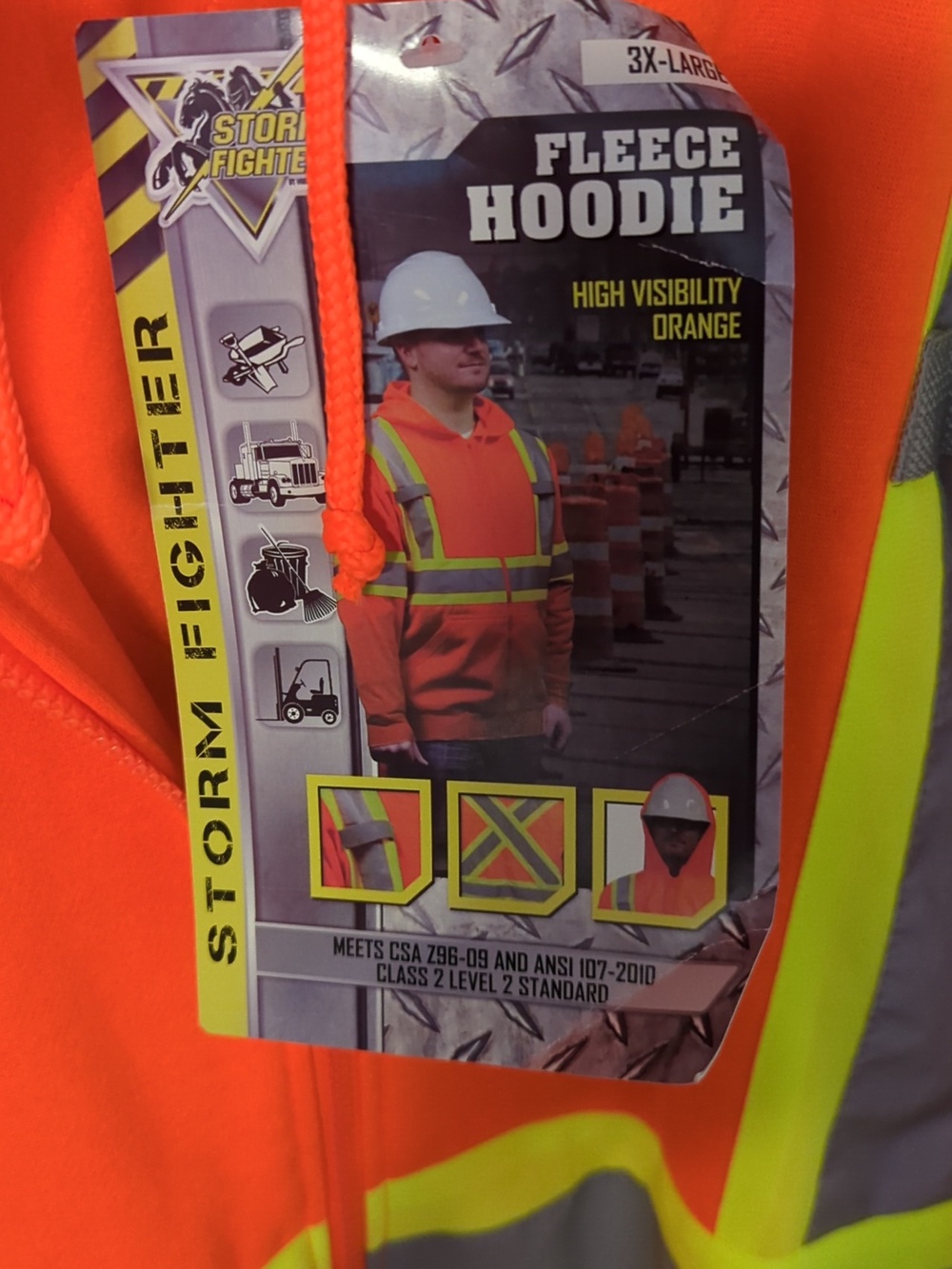 High Visibility Zippered Hoodie - Picture 3 of 6
